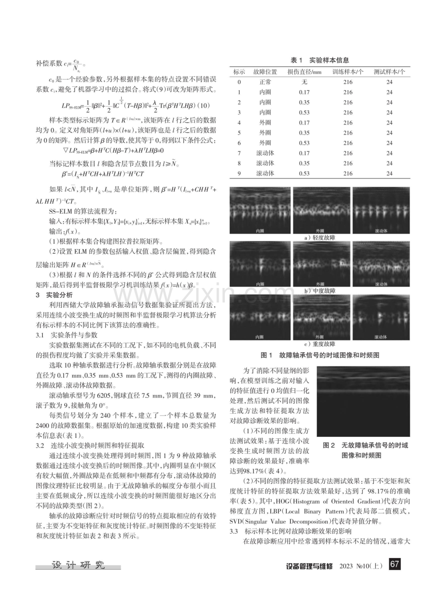 基于连续小波变换和半监督极限学习机的轴承故障诊断方法.pdf_第2页