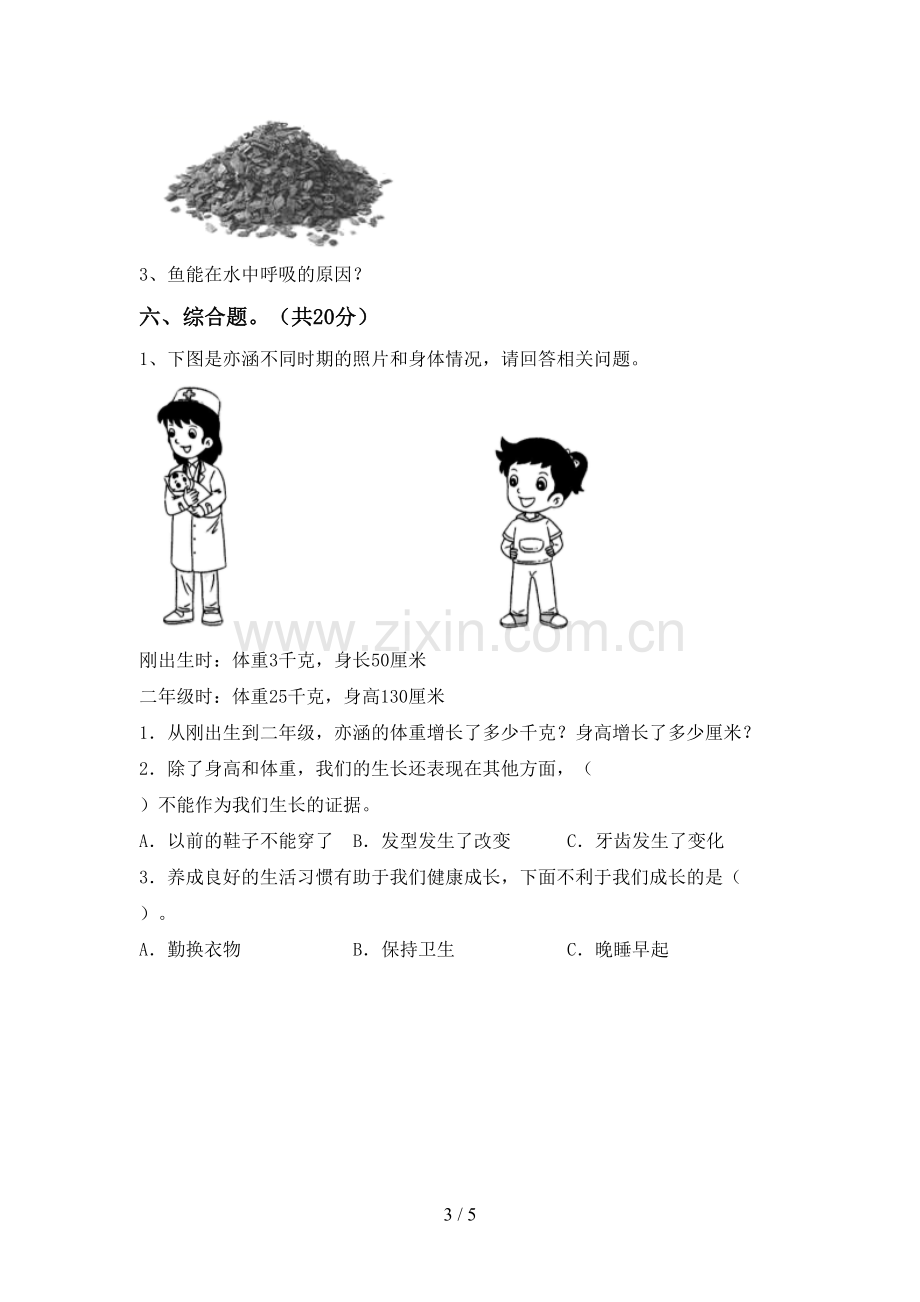 新教科版二年级科学下册期中考试题及答案(1).doc_第3页