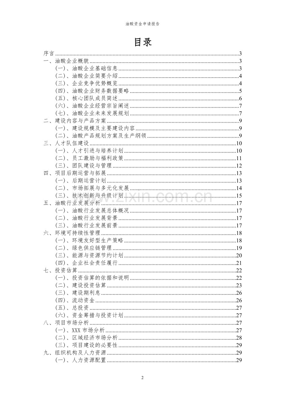 2024年油酸项目资金申请报告.docx_第2页