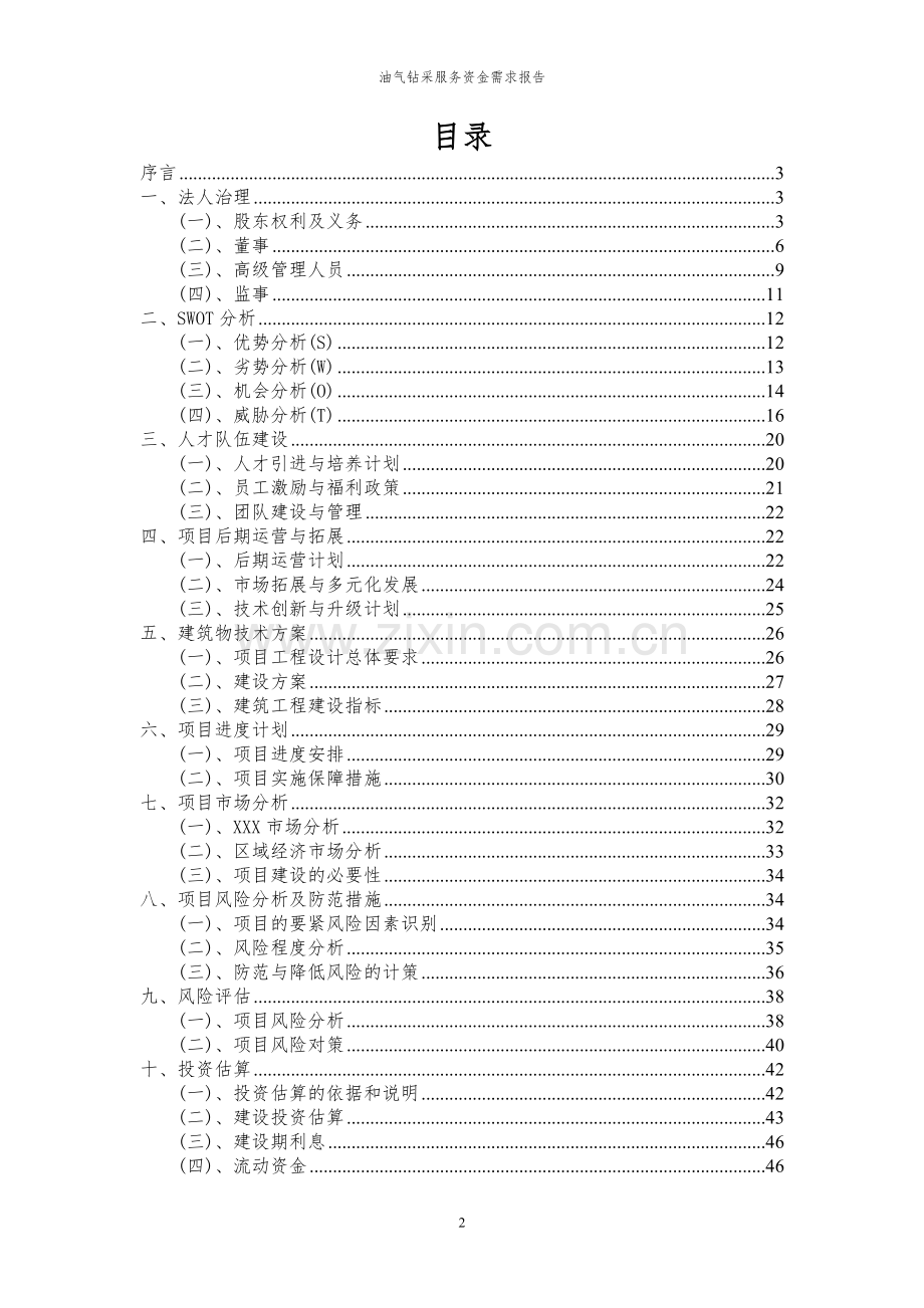 2024年油气钻采服务项目资金需求报告.docx_第2页