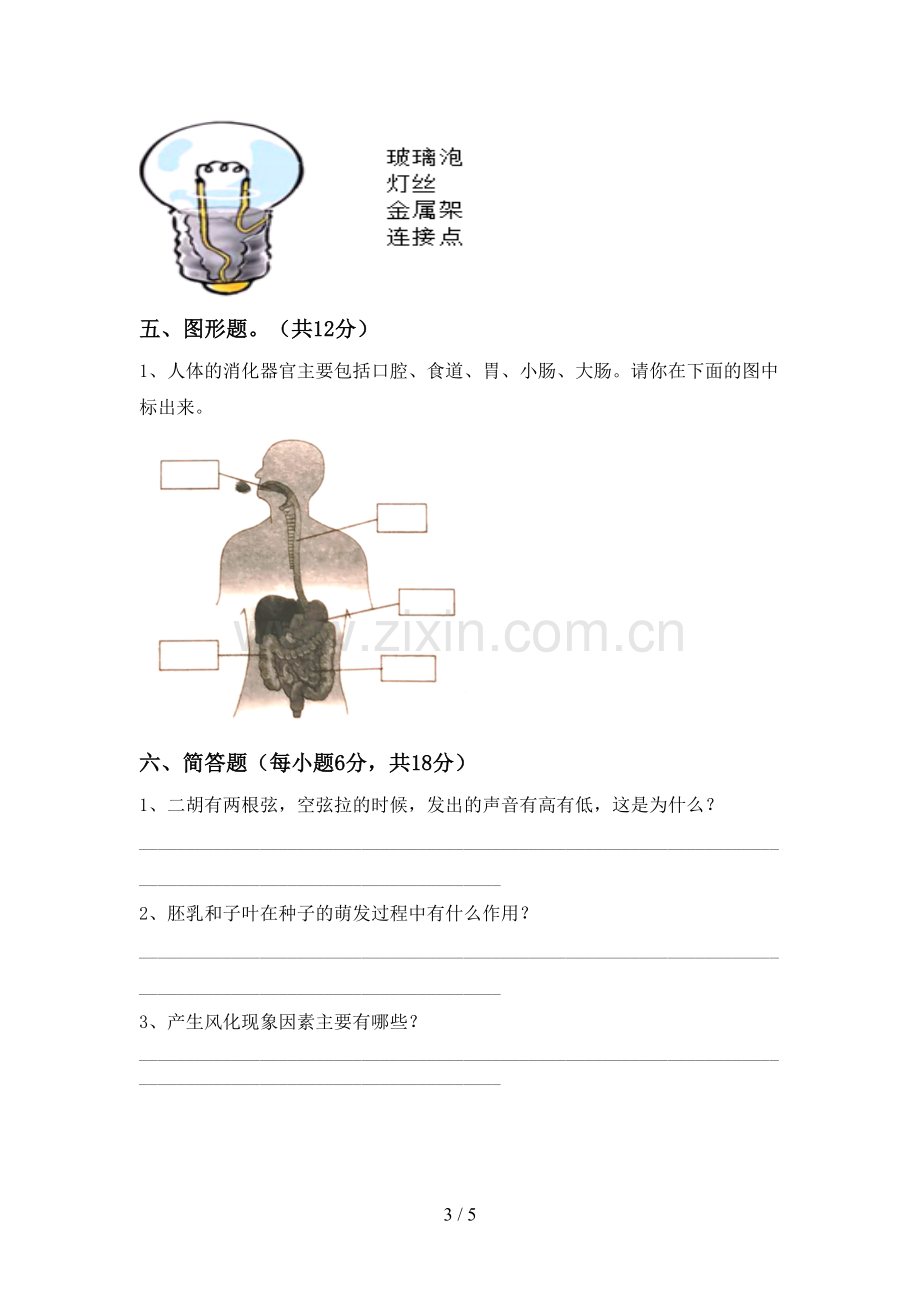 人教版四年级科学下册期中测试卷及答案【可打印】.doc_第3页