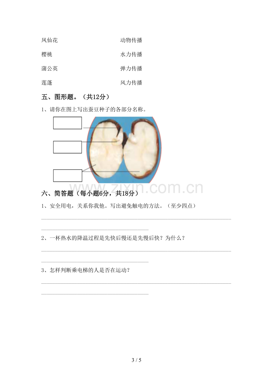 教科版四年级科学下册期中试卷及答案(1).doc_第3页