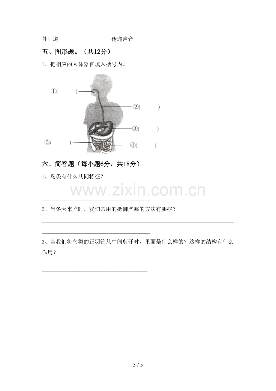 教科版四年级科学下册期中试卷.doc_第3页