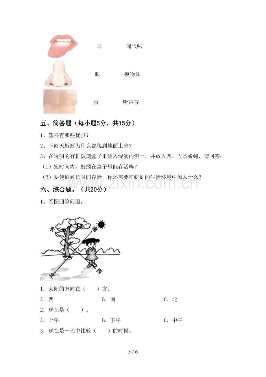 教科版二年级科学下册期中考试卷及答案【各版本】.doc_第3页