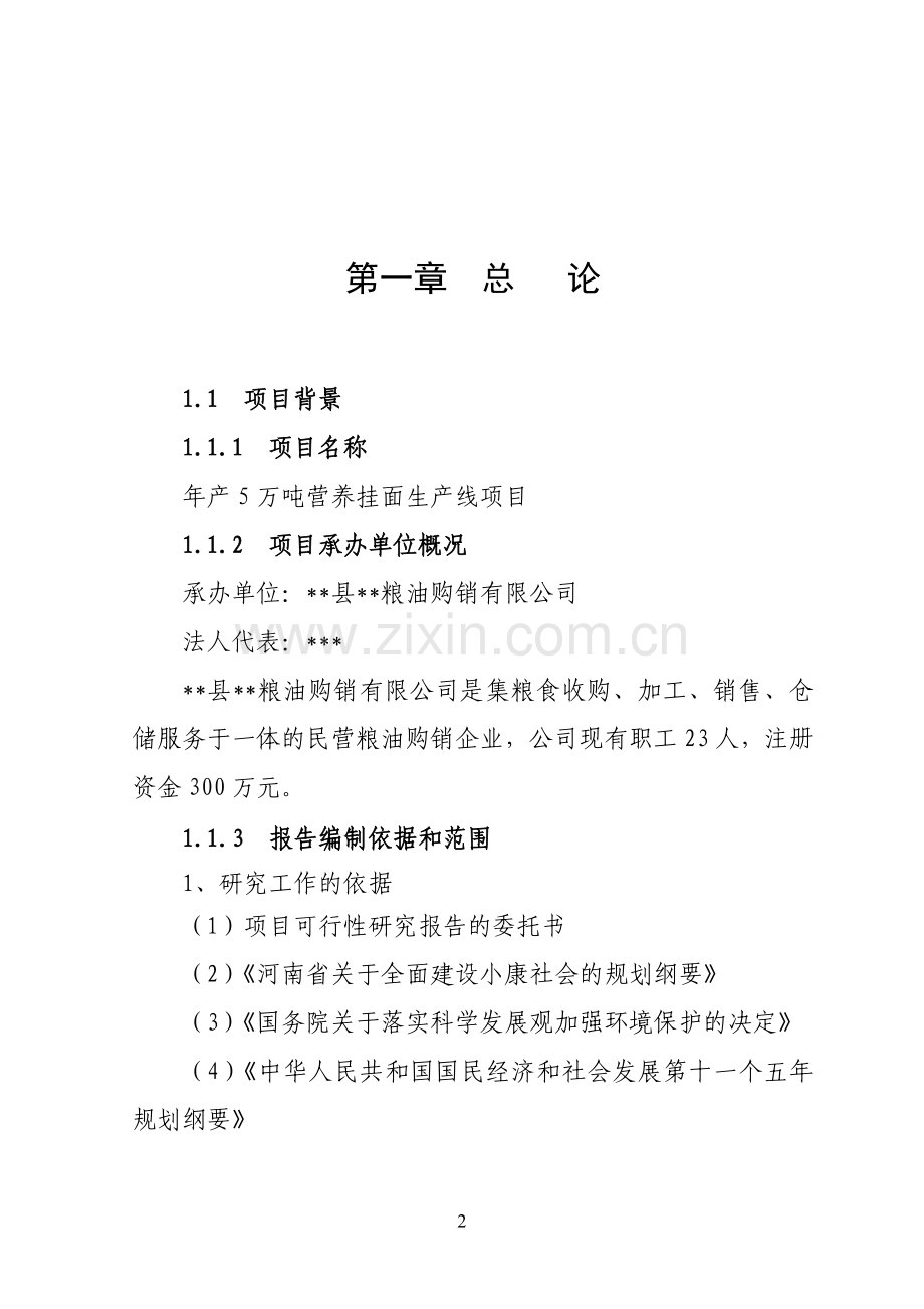 年产5万吨营养挂面生产线项目可行性分析报告.doc_第2页