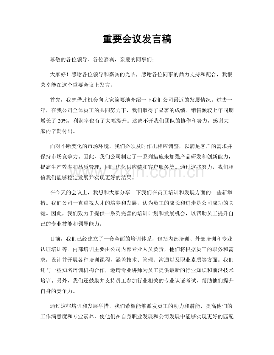 重要会议发言稿.docx_第1页