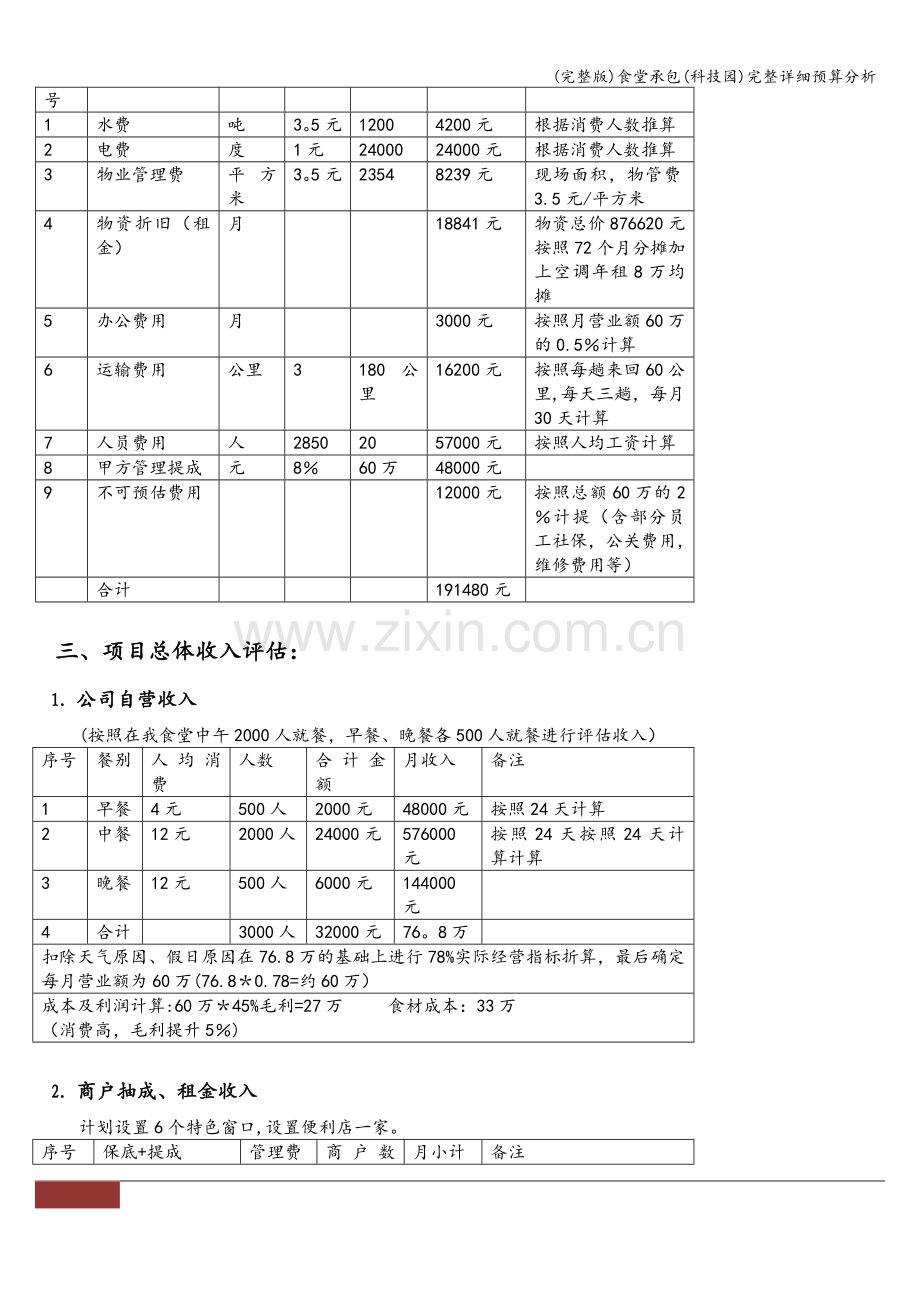 食堂承包(科技园)完整详细预算分析.doc_第3页