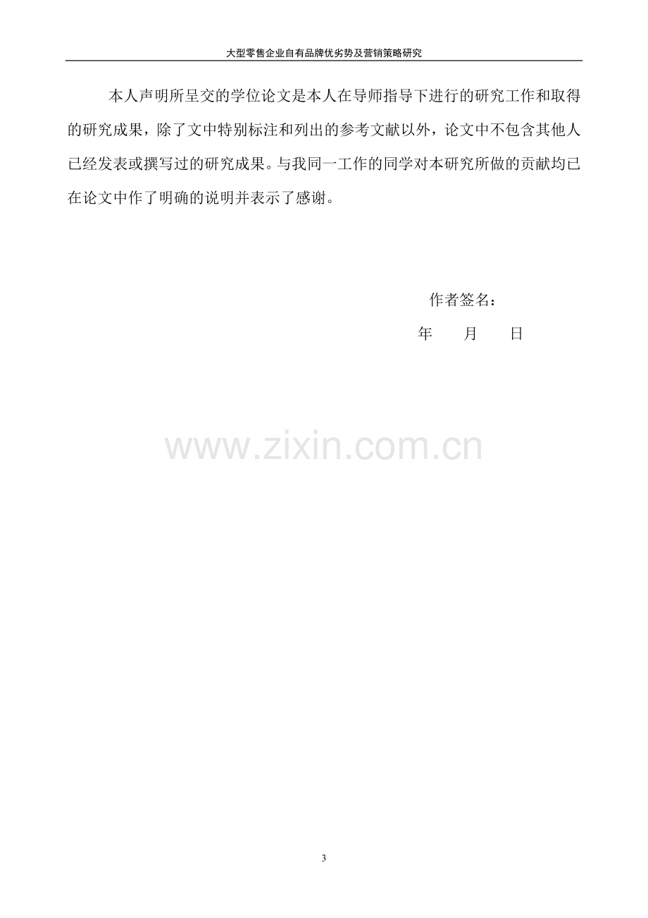 大型零售企业自有品牌优劣势及营销策略研究定稿.doc_第3页