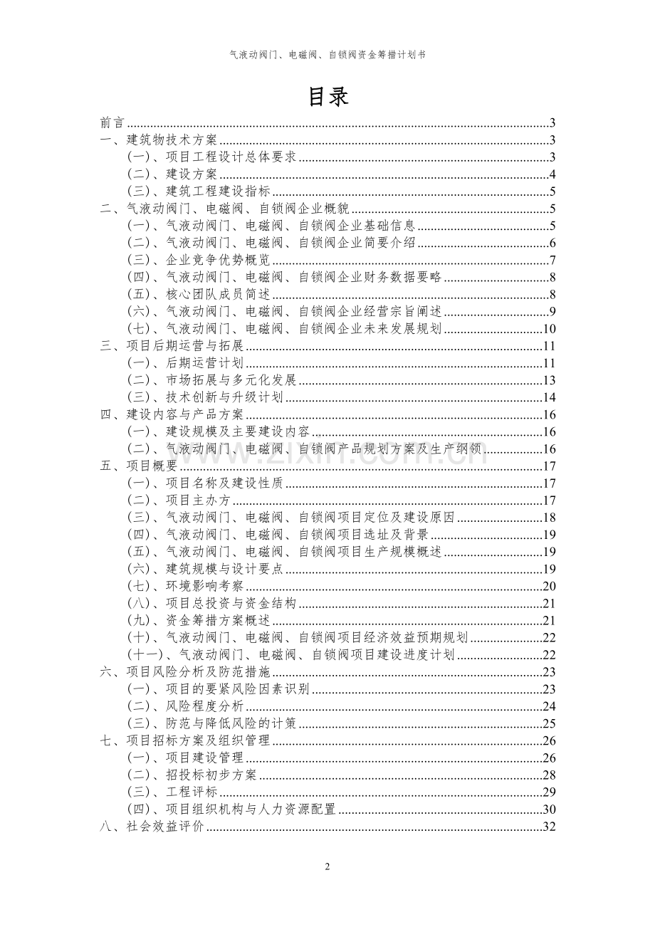 2024年气液动阀门、电磁阀、自锁阀项目资金筹措计划书.docx_第2页