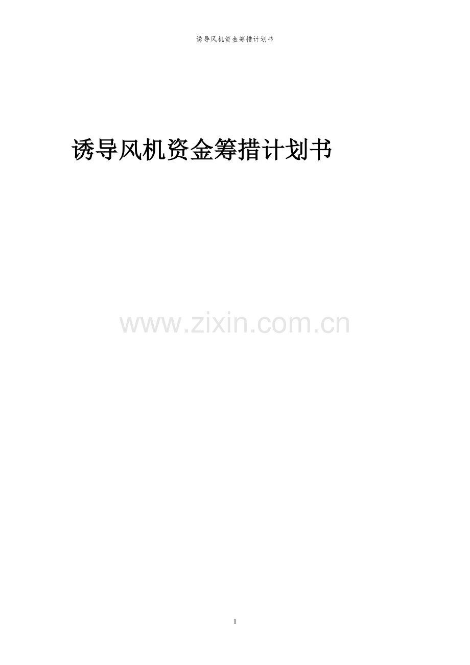 2023年诱导风机项目资金筹措计划书.docx_第1页