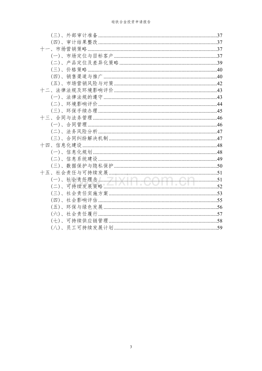 2024年硅铁合金投资申请报告.docx_第3页