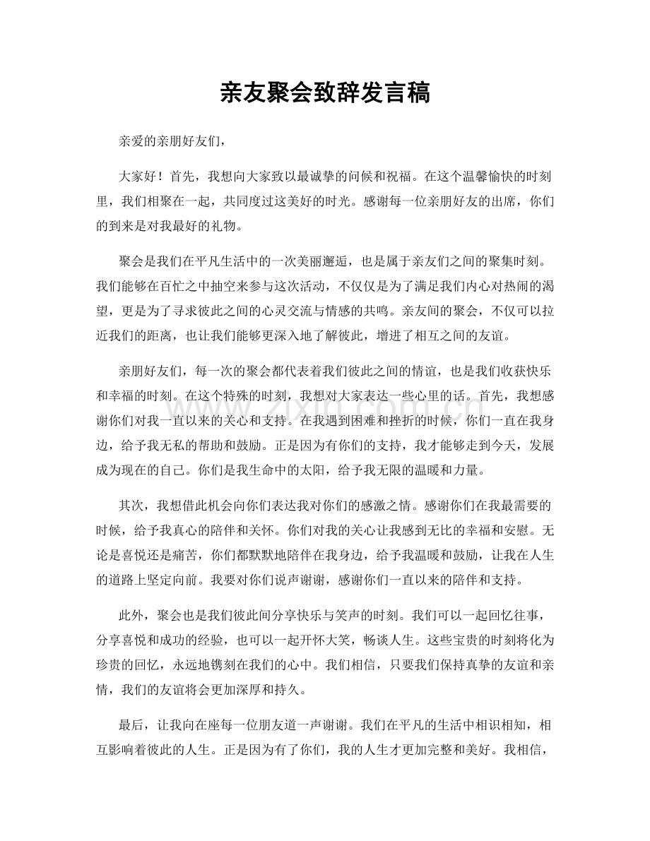 亲友聚会致辞发言稿.docx_第1页