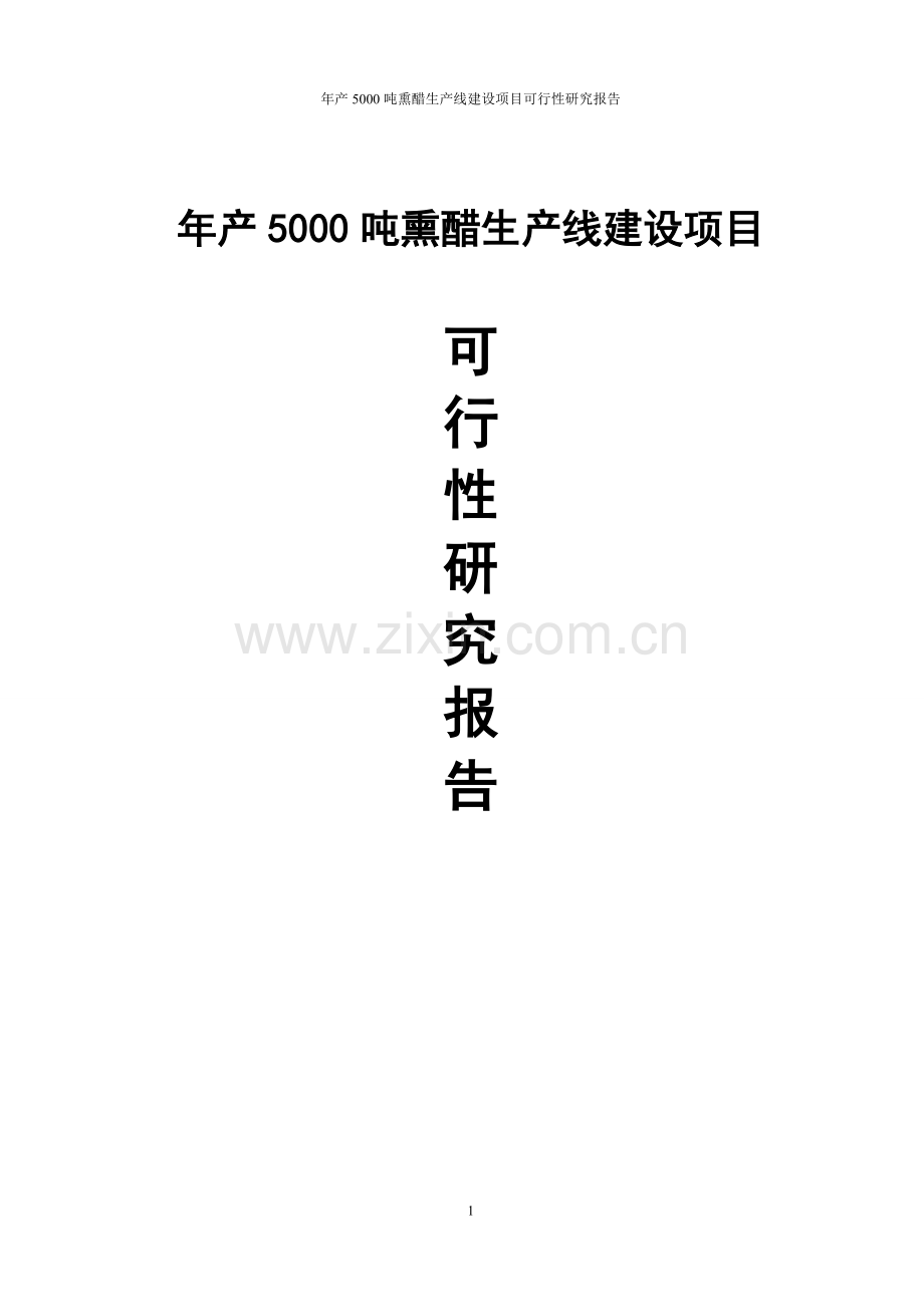 年产5000吨熏醋生产线项目可行性论证报告.doc_第1页