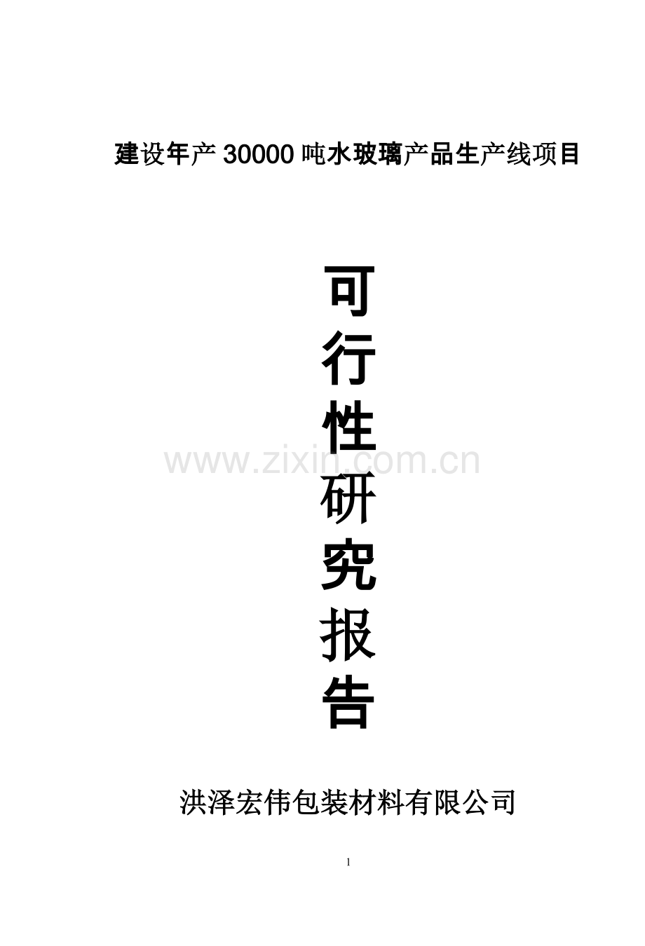 建设年产30000吨水玻璃产品生产线项目可行性论证报告.doc_第1页