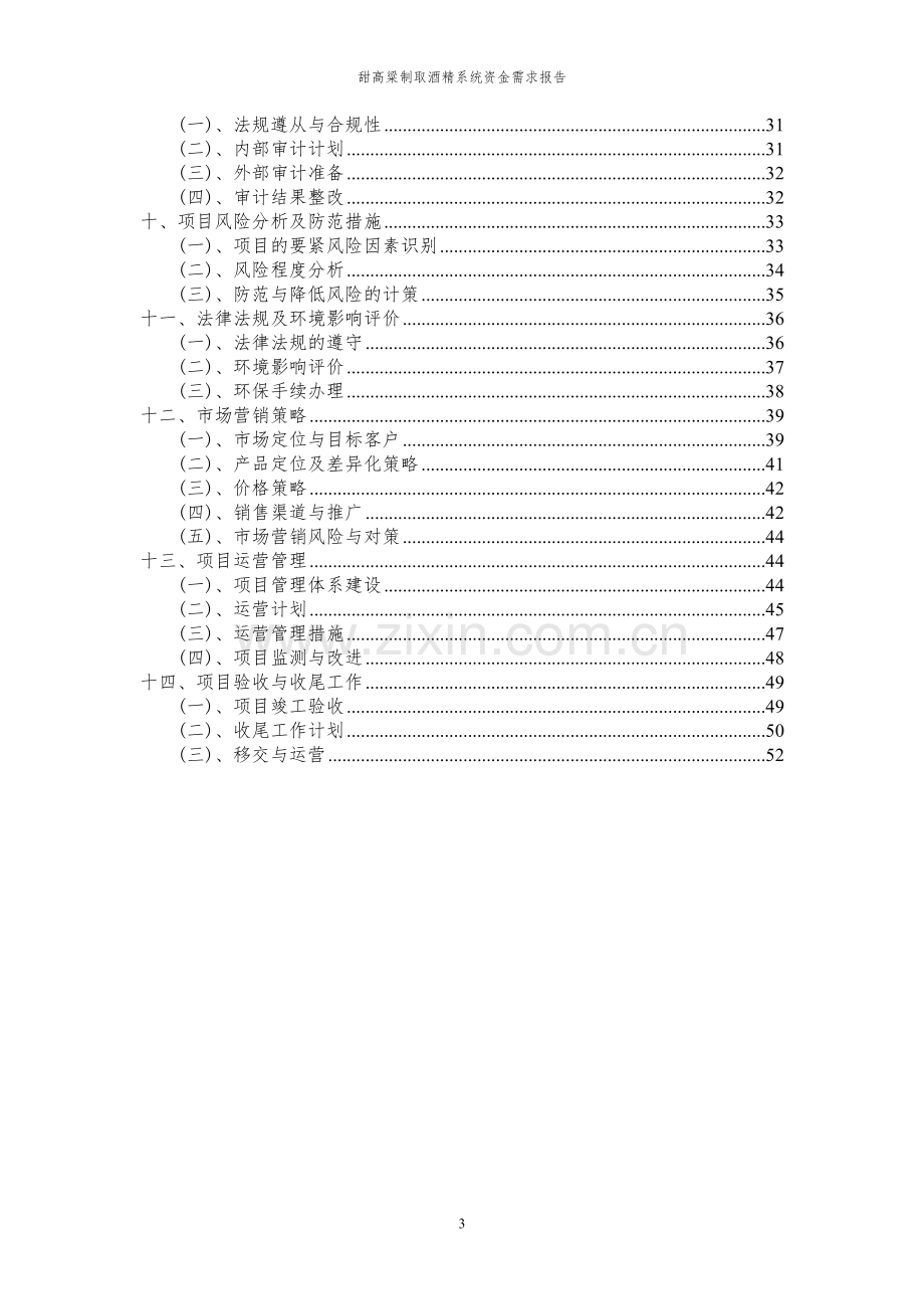 2023年甜高粱制取酒精系统项目资金需求报告.docx_第3页