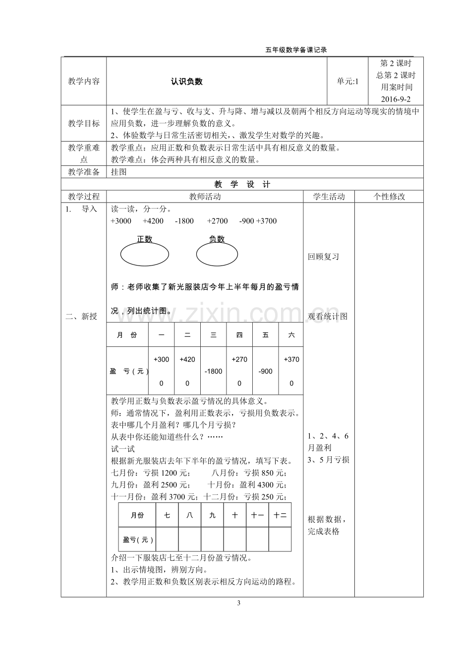 秋季学期苏教版小学五年级数学上册教案全册表格式教案.doc_第3页