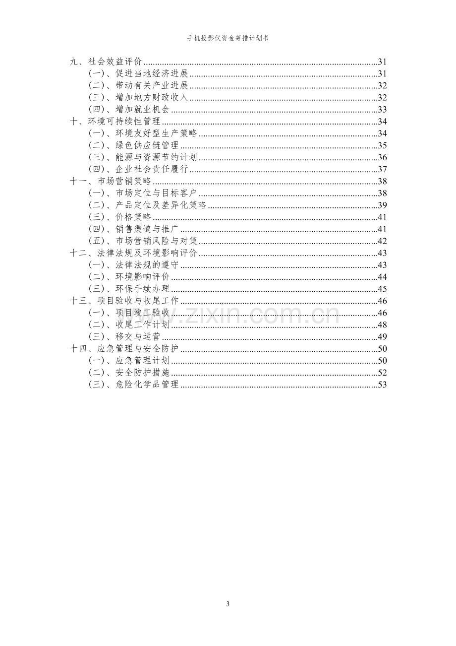 2024年手机投影仪项目资金筹措计划书.docx_第3页