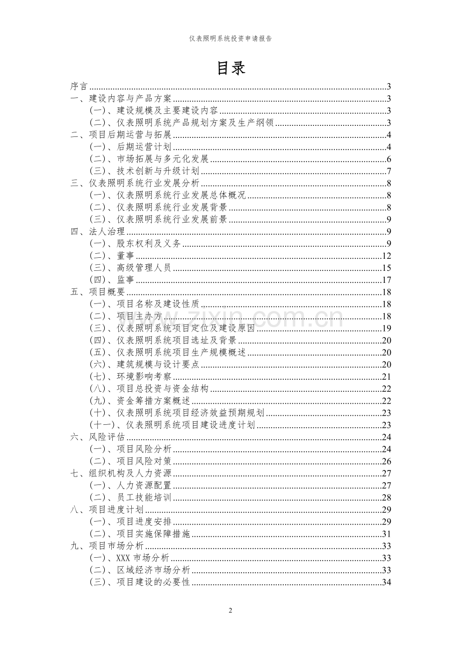 2024年仪表照明系统投资申请报告.docx_第2页