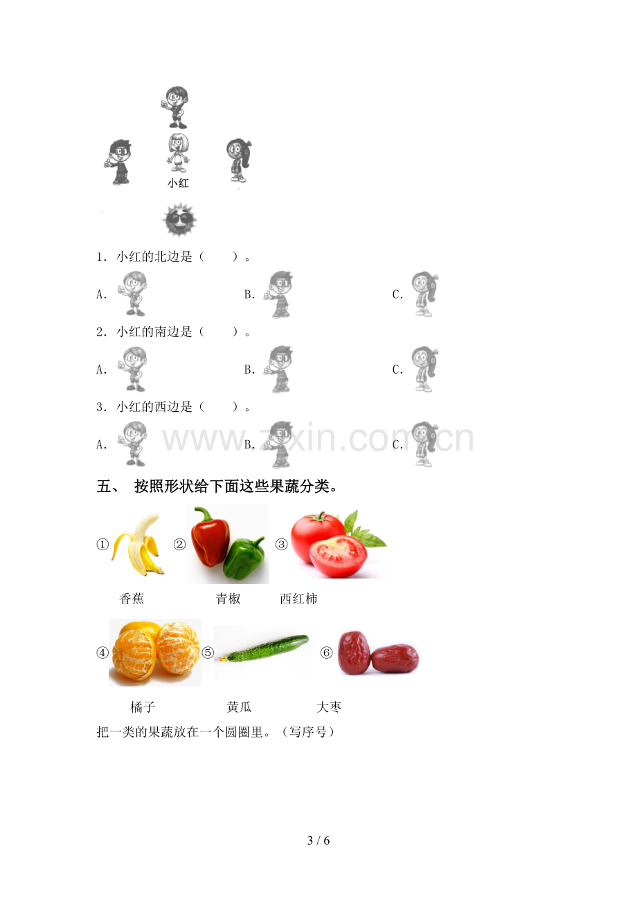 新教科版一年级科学下册期中测试卷(各版本).doc_第3页