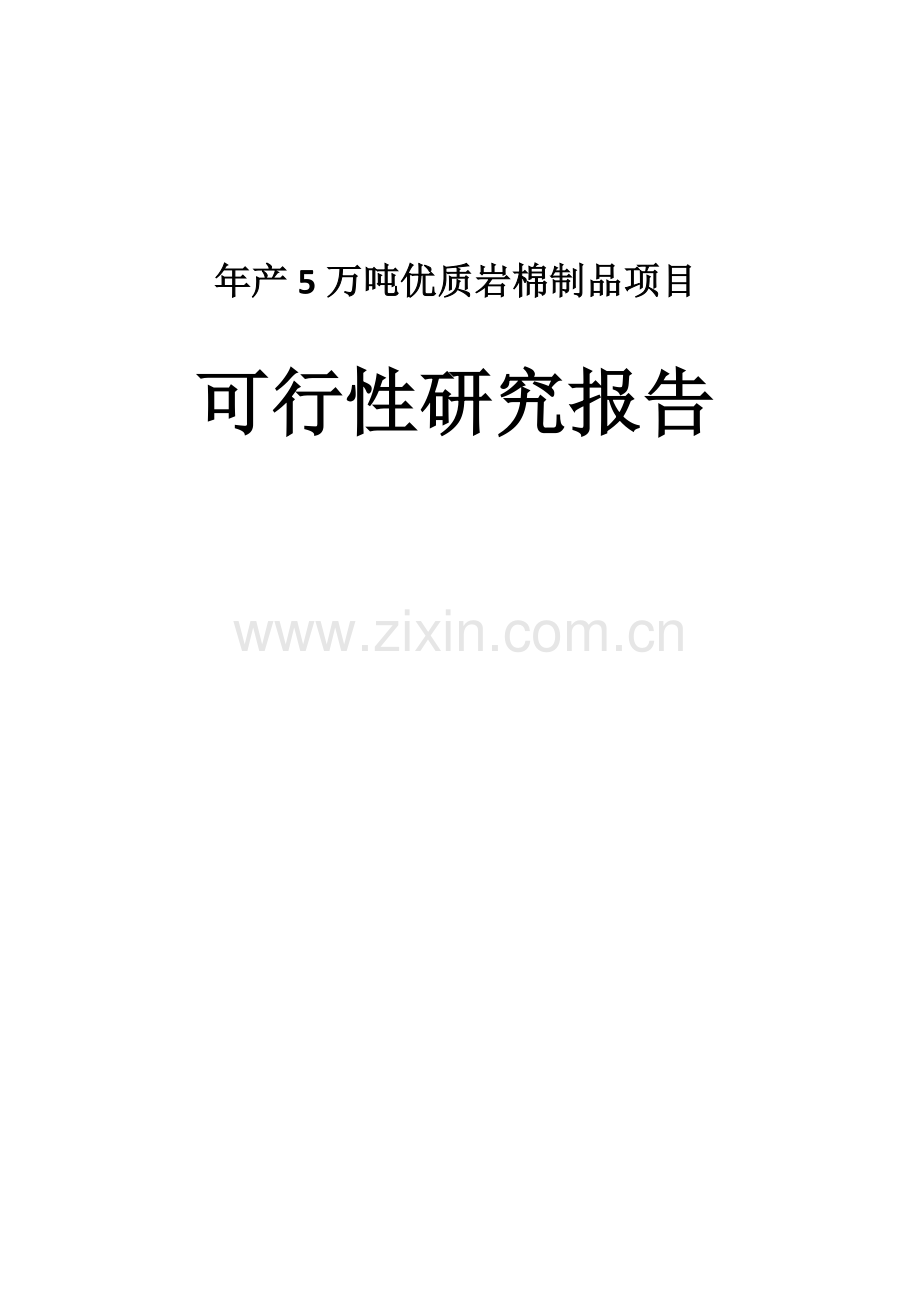 年产5万吨优质岩棉制品项目可行性研究报告.doc_第1页