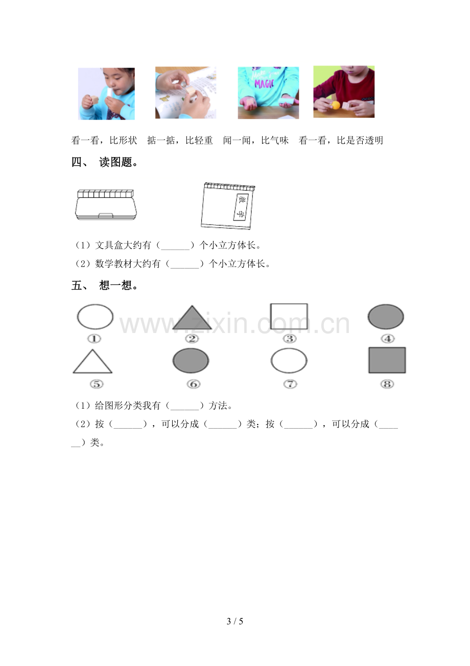 2022-2023年教科版一年级科学下册期中试卷(1套).doc_第3页