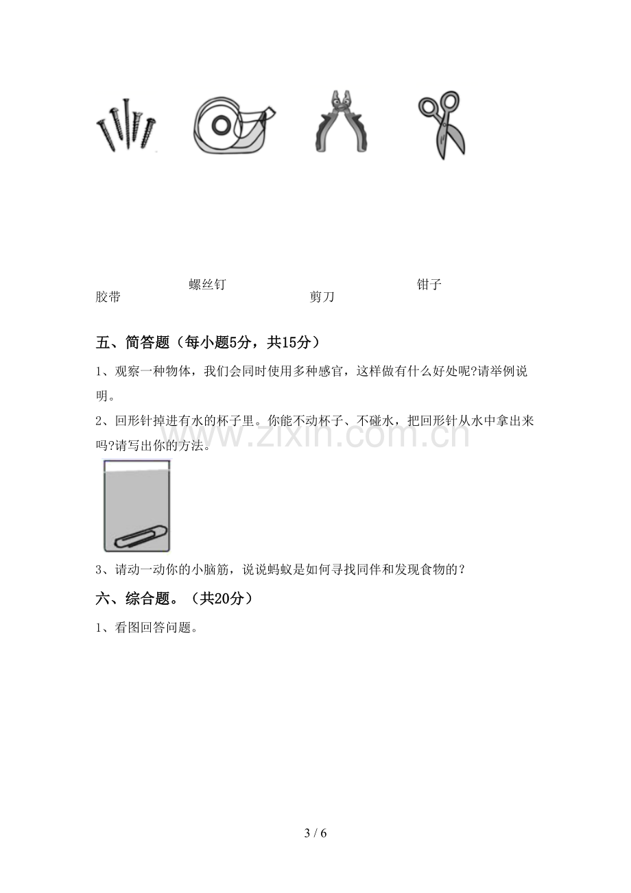 2022-2023年教科版二年级科学下册期中考试卷及完整答案.doc_第3页