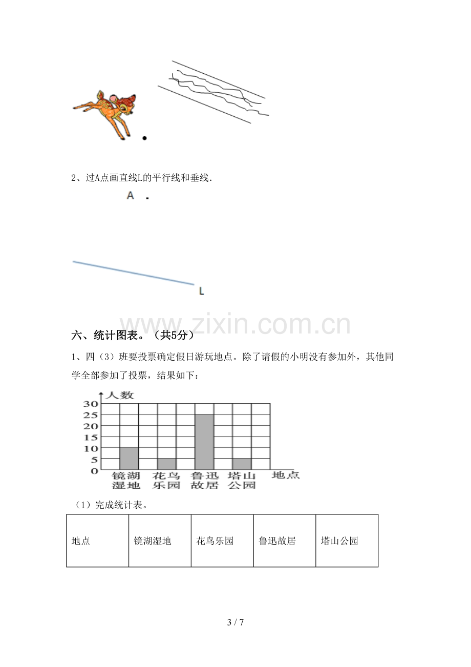 人教版四年级数学下册期末考试卷(汇编).doc_第3页