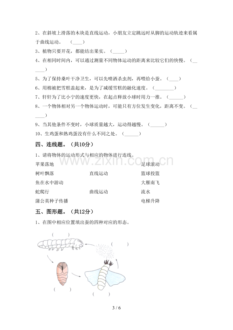 三年级科学下册期中考试题及答案.doc_第3页