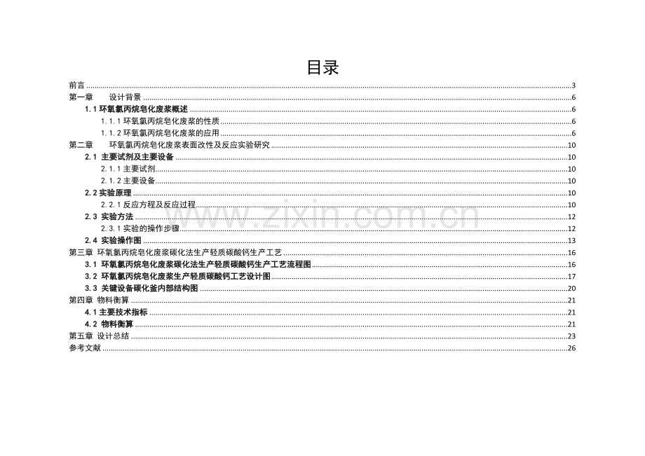 环氧氯丙烷皂化废浆碳化法生产轻质碳酸钙生产工艺设计.docx_第1页