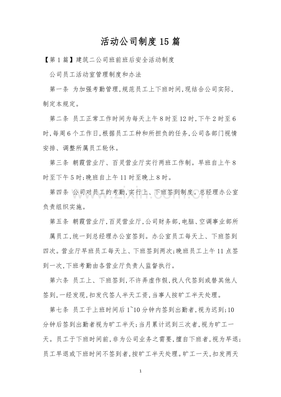 活动公司制度15篇.docx_第1页