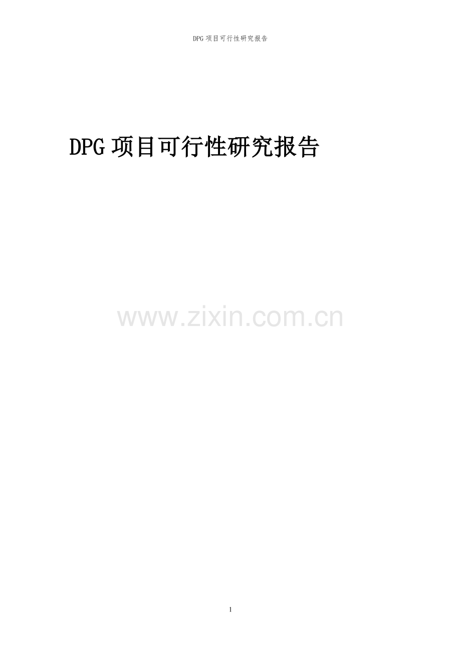 2024年DPG项目可行性研究报告.docx_第1页