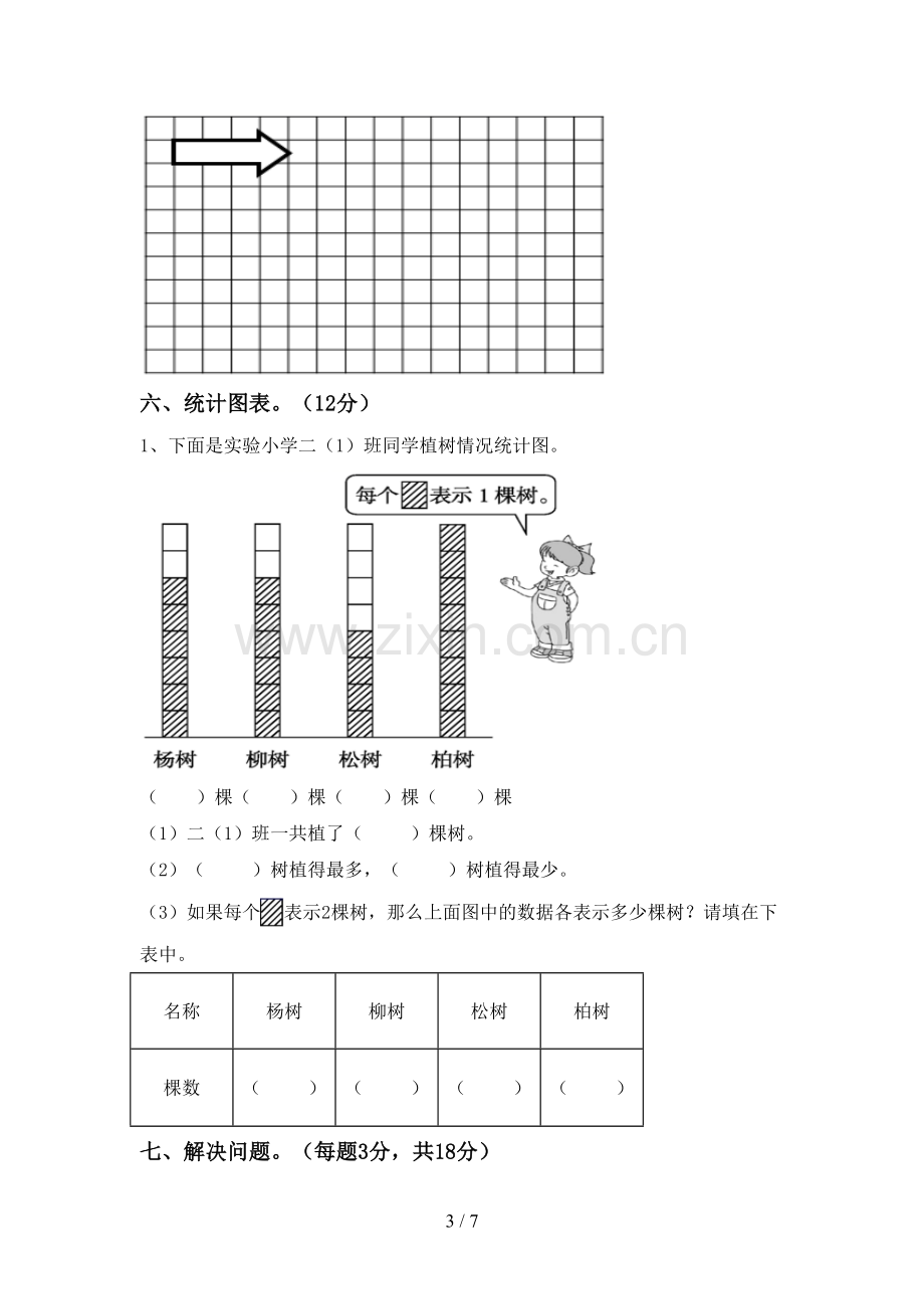 部编人教版二年级数学下册期末测试卷及答案【必考题】.doc_第3页