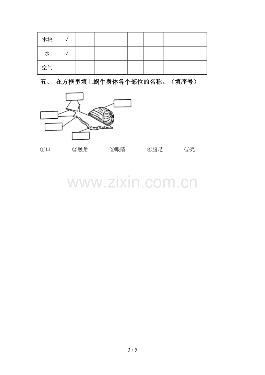 一年级科学下册期中试卷.doc_第3页