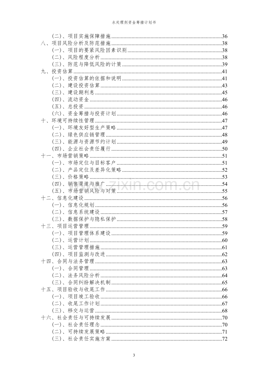 2023年水处理剂项目资金筹措计划书.docx_第3页