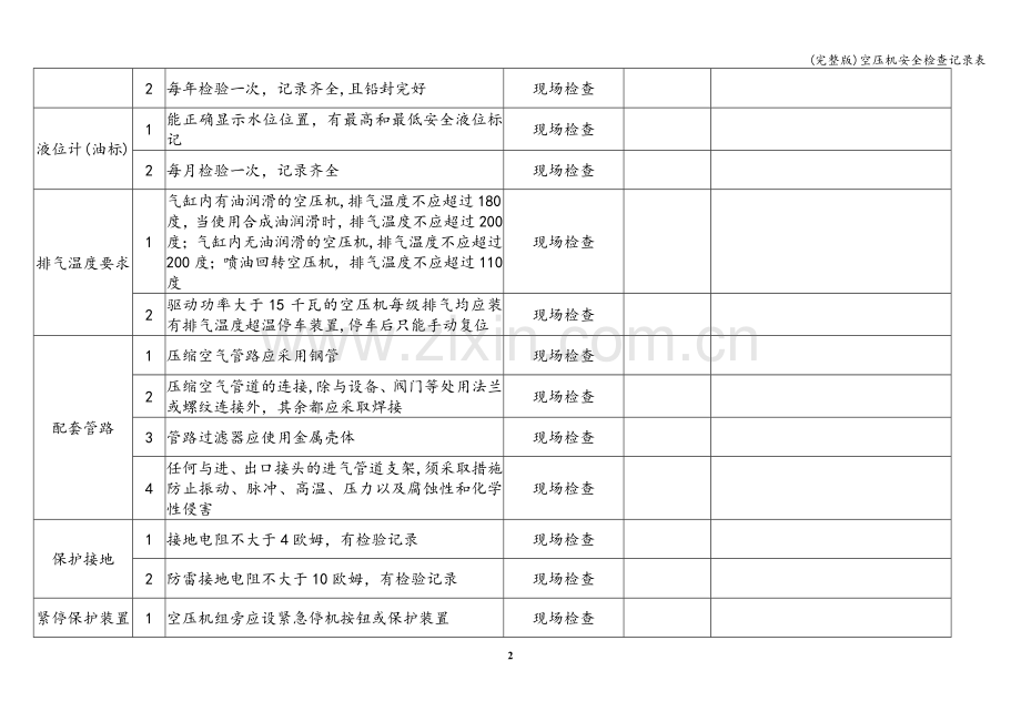 空压机安全检查记录表.doc_第2页