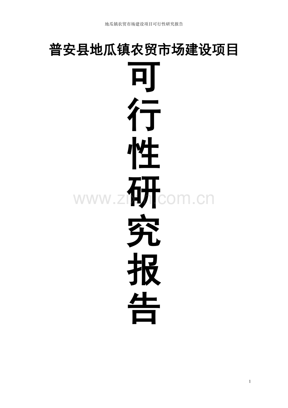 地瓜镇农贸市场建设项目可行性分析论证研究报告论文.doc_第1页