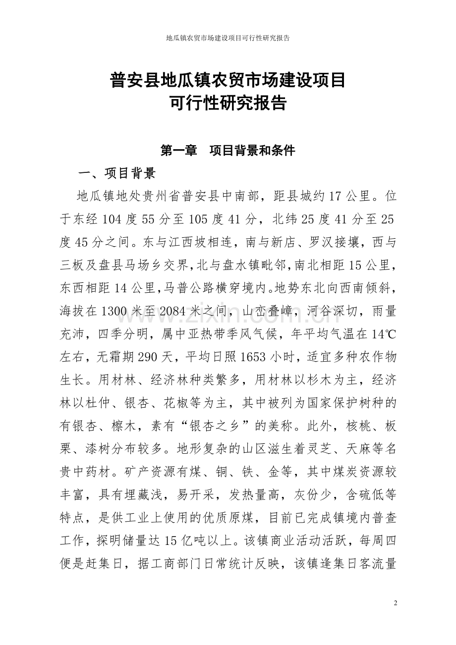 地瓜镇农贸市场建设项目可行性分析论证研究报告论文.doc_第2页