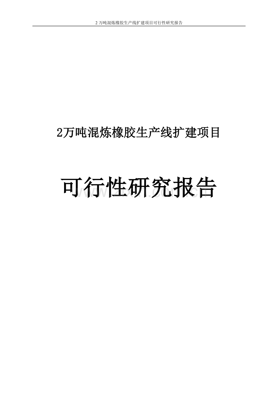 2万吨混炼橡胶生产线扩建项目可行性论证报告报审稿.doc_第1页