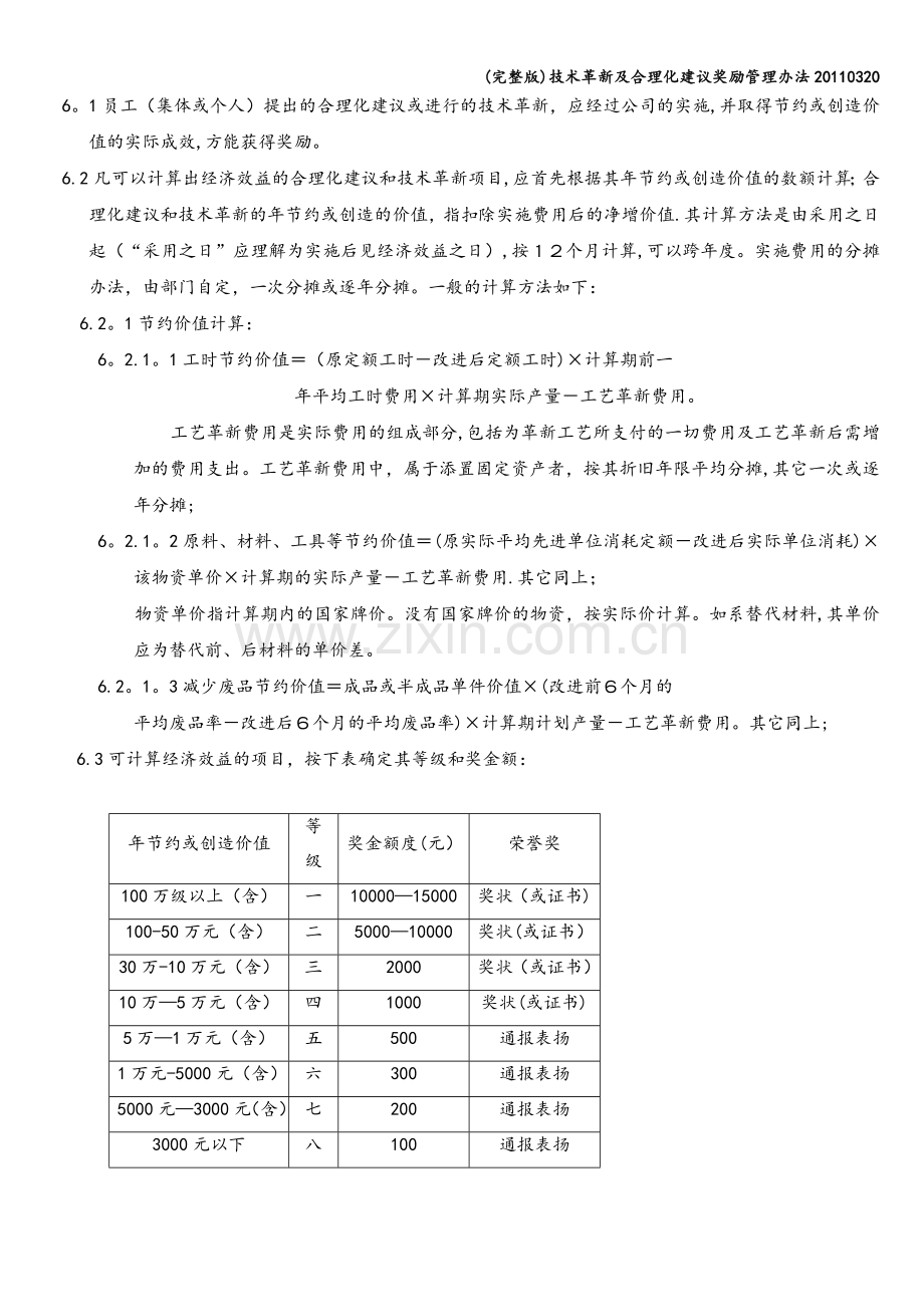 技术革新及合理化建议奖励管理办法20110320.doc_第2页