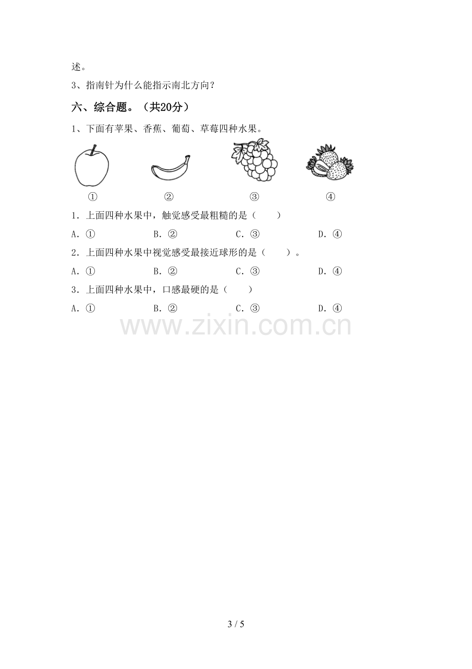 二年级科学下册期中考试卷加答案.doc_第3页