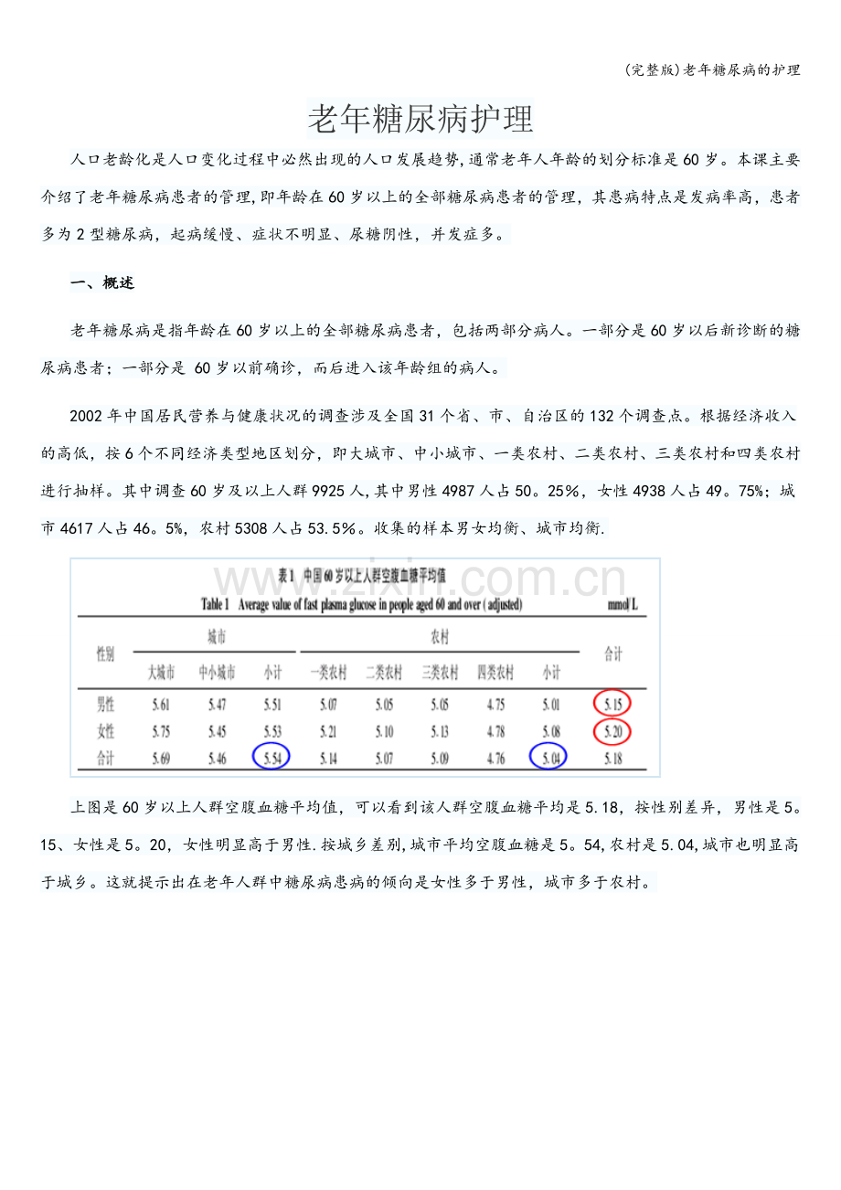 老年糖尿病的护理.doc_第1页