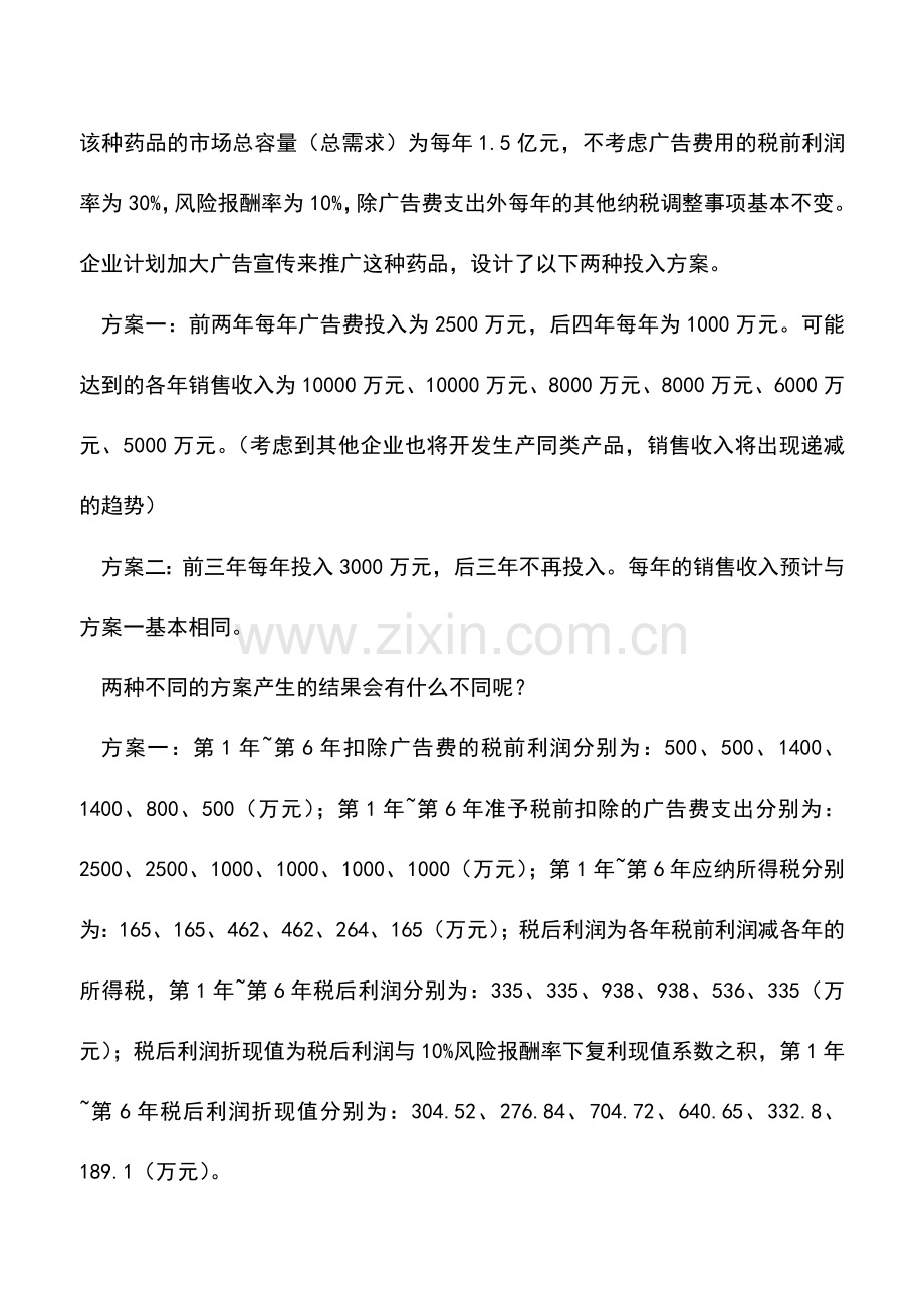 会计实务：制药企业广告费均衡支出比较收益高.doc_第2页