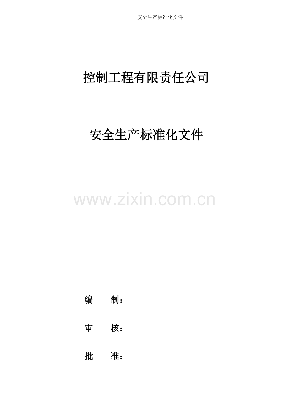 2017年控制工程有限责任公司安全生产标准化文件初稿.docx_第1页