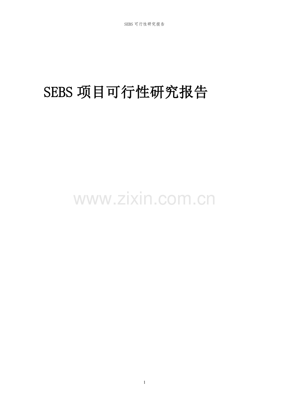 2023年SEBS项目可行性研究报告.docx_第1页