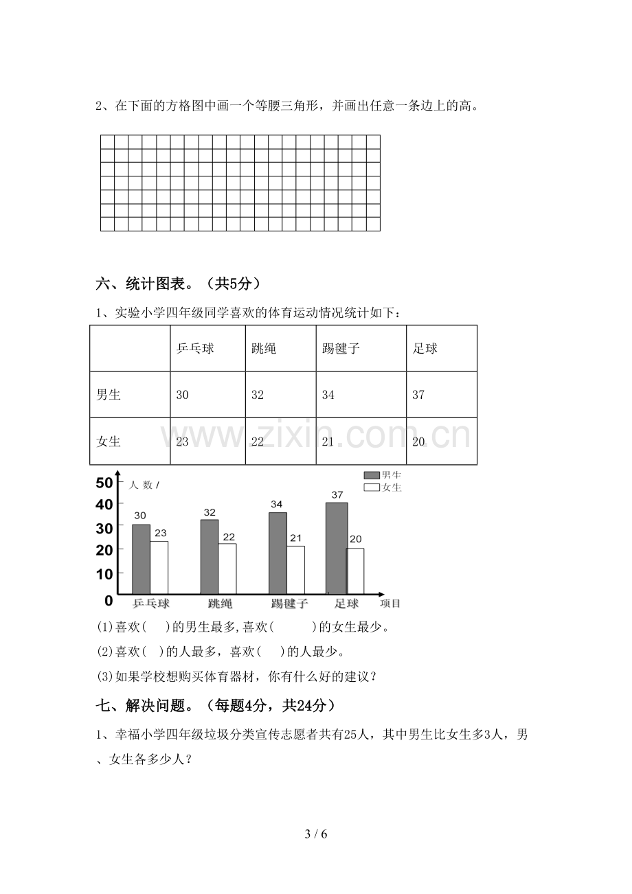 2022-2023年部编版四年级数学下册期末测试卷【及参考答案】.doc_第3页