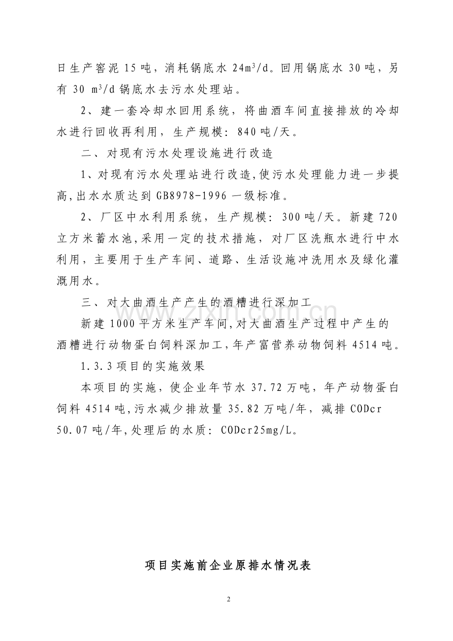 白酒酿造清洁生产及废水处理改造工程可行性分析报告.doc_第2页