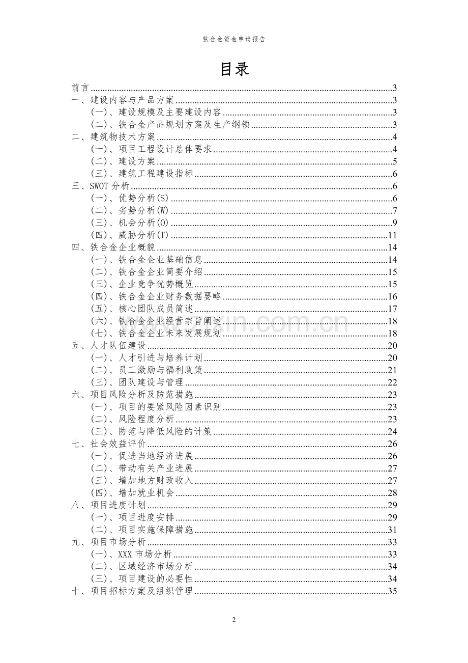 2023年铁合金项目资金申请报告.docx_第2页