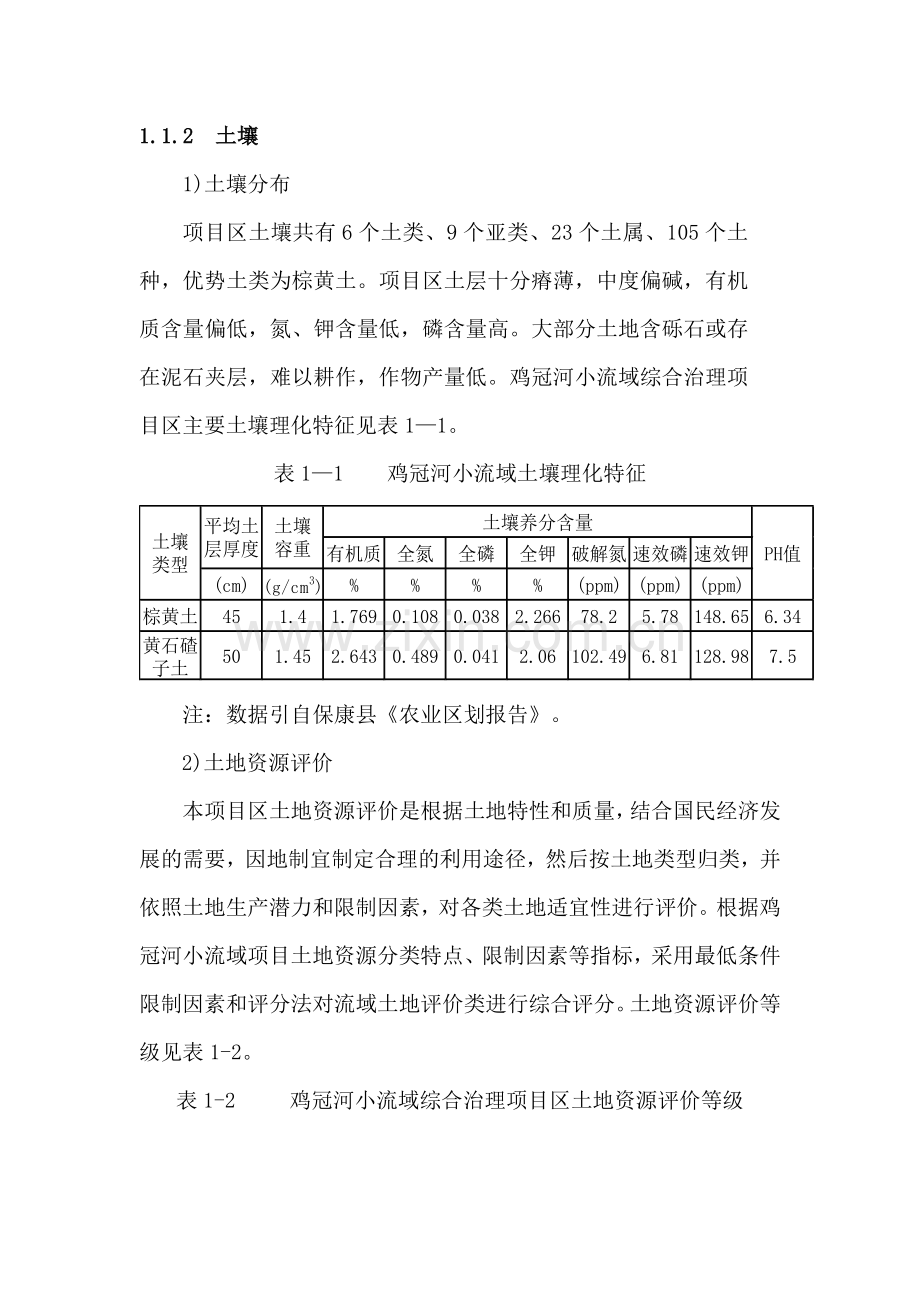 鸡冠河小流域水土保持建设可行性研究报告.doc_第3页