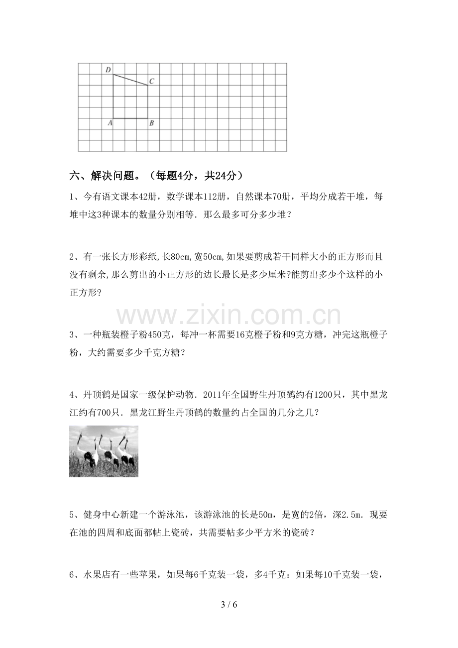 新部编版五年级数学下册期末考试卷(一套).doc_第3页