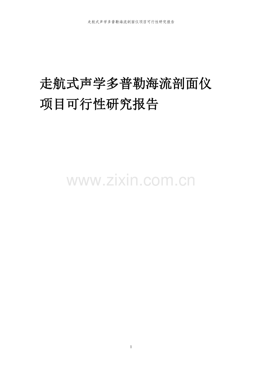 2024年走航式声学多普勒海流剖面仪项目可行性研究报告.docx_第1页